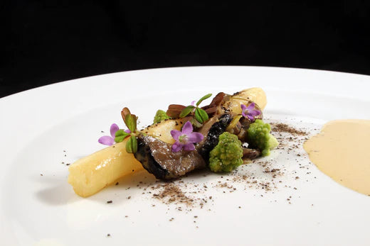 Smoked confit black root with a taste of forest